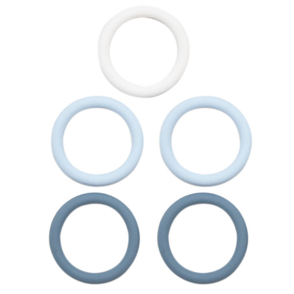 Go Handmade Siliconen Ringen 5 Stuks 01 Blauw Mix