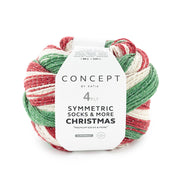 Katia Symmertric Socks & More - Christmas 100 Groen-Rood-Wit