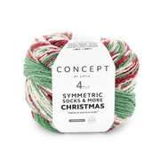 Katia Symmertric Socks & More - Christmas 102 Groen-Rood-Wit