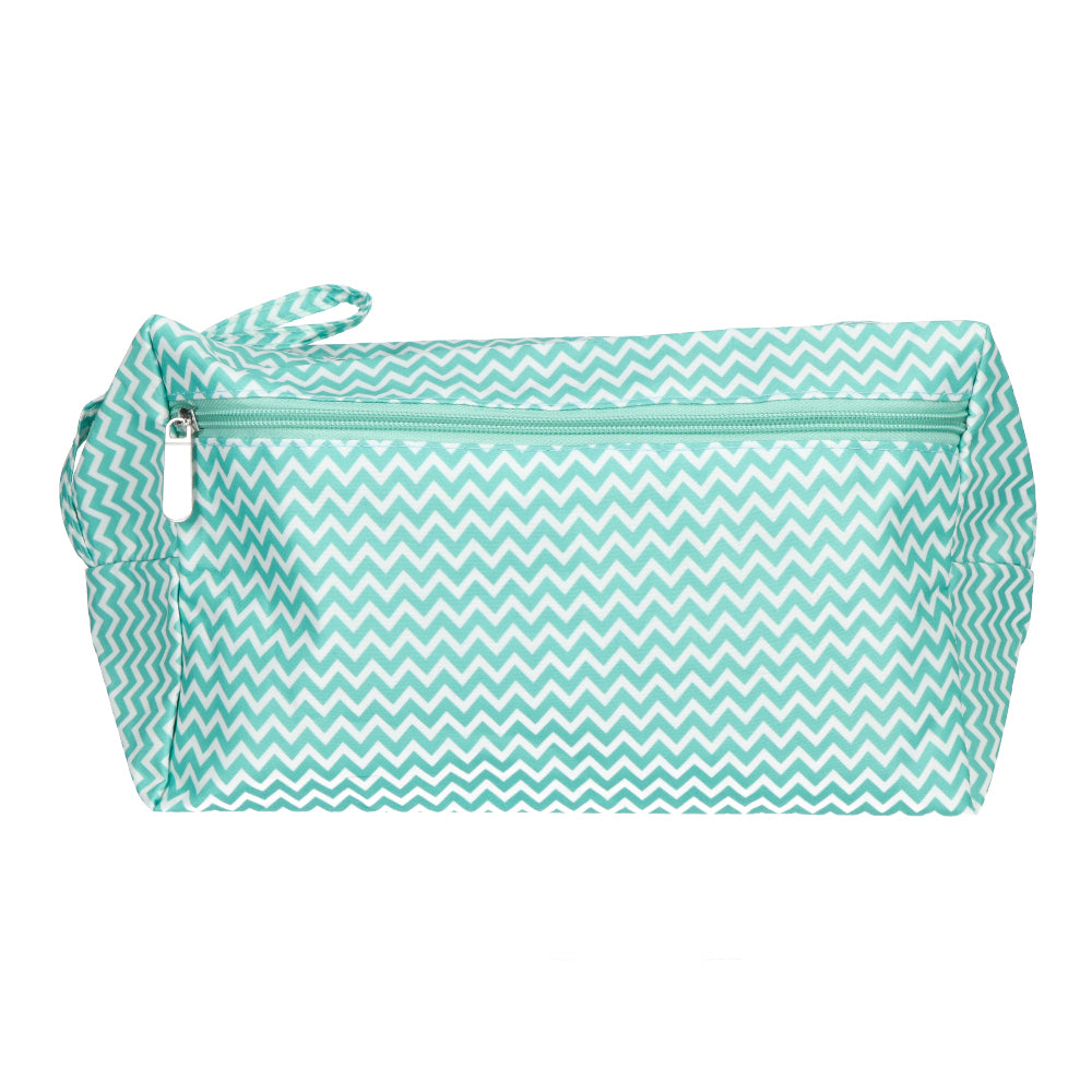 Wolplein Haaktas large wit/mint motief 29x12x17cm