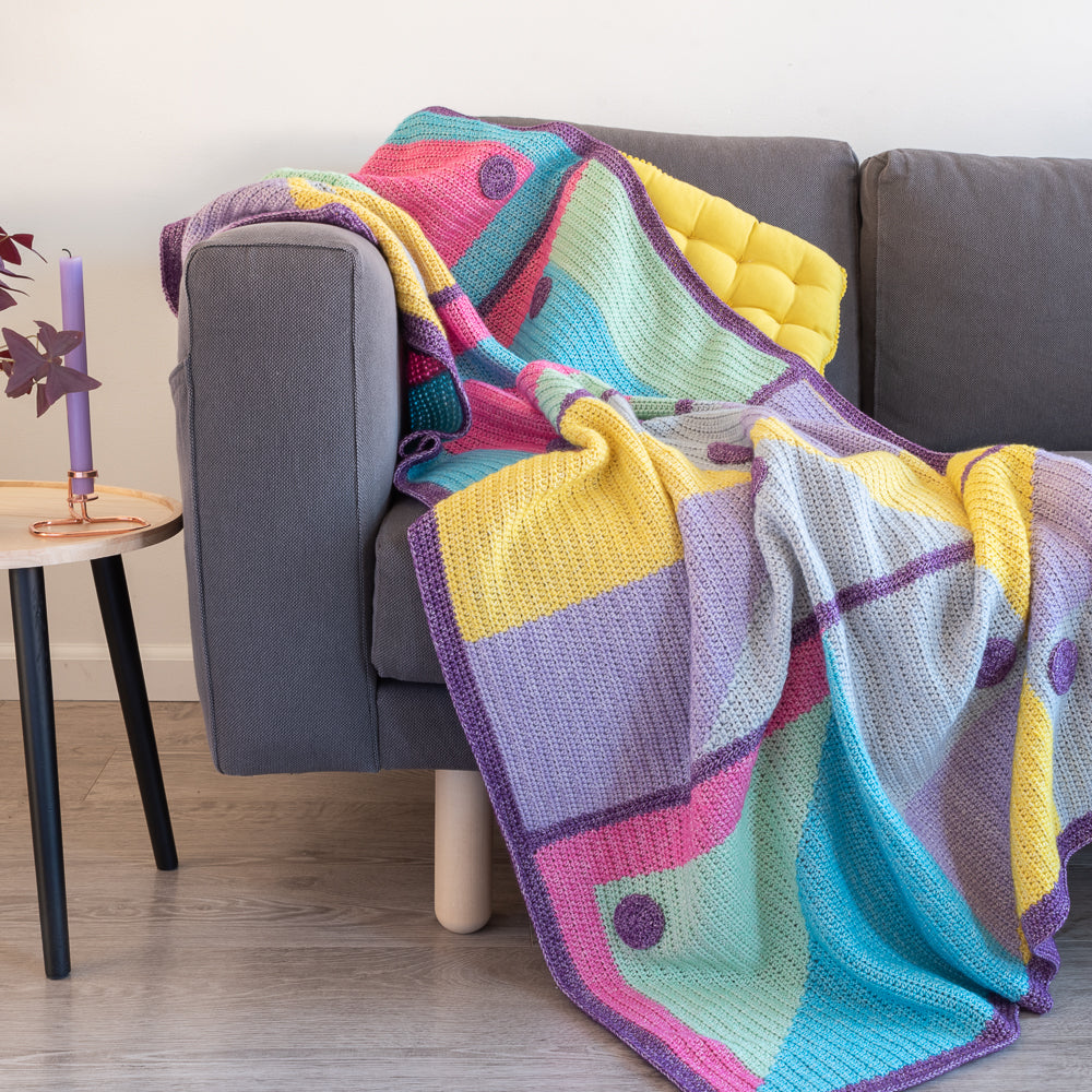 Mosaic window blanket — gemaakt met Yarn and Colors Blankets Blankets Blankets Pattern Bundle