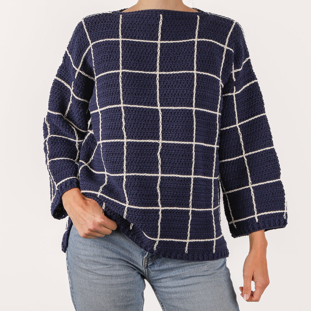 Yarn and Colors Checkered Sweater Haakpatroon