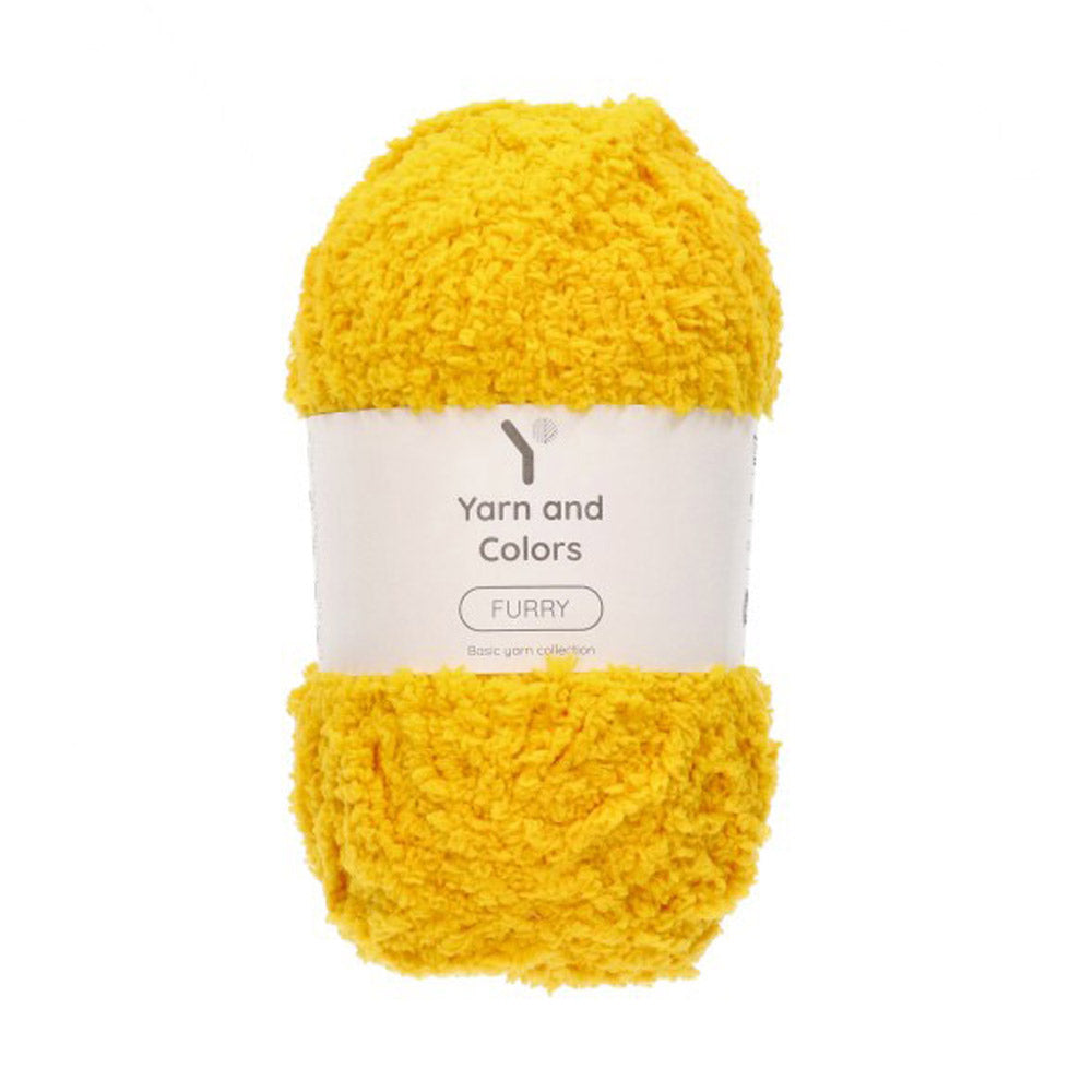Yarn and Colors Furry 015 Mustard - bol garen in deze kleur