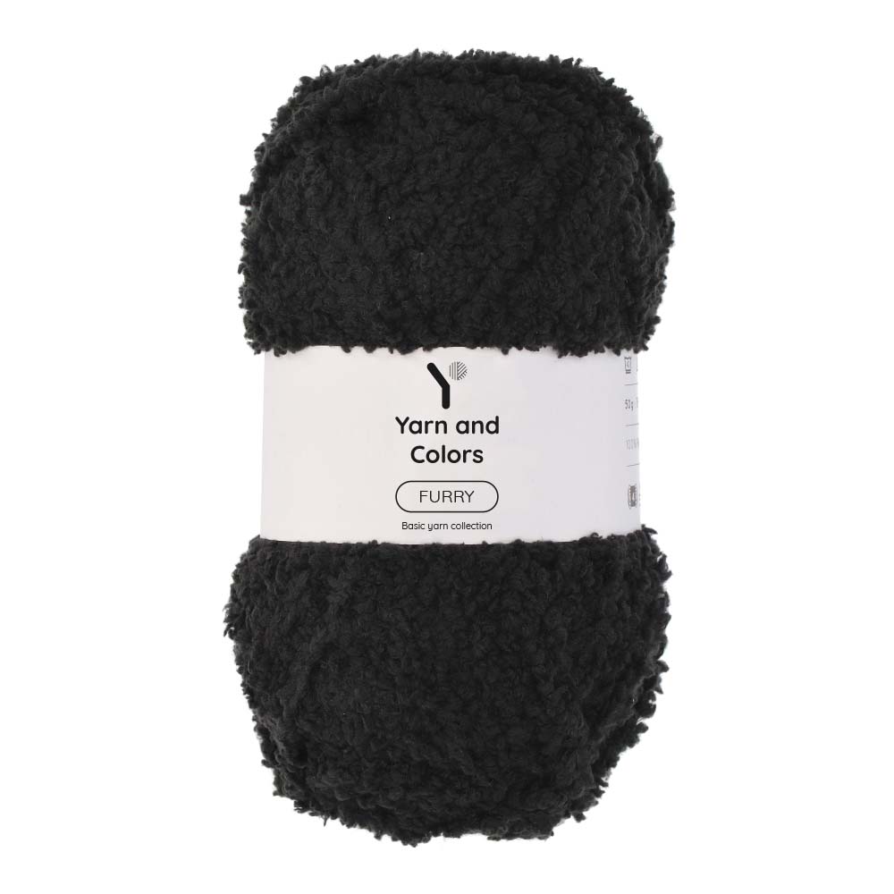 Yarn and Colors Furry 100 Black - bol garen in deze kleur