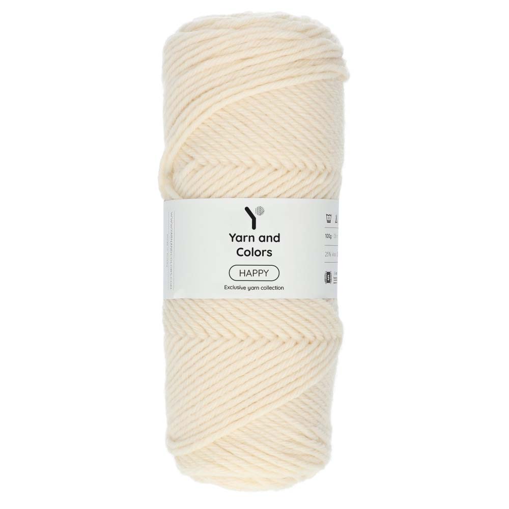 Yarn and Colors Happy 002 Cream - bol garen in deze kleur