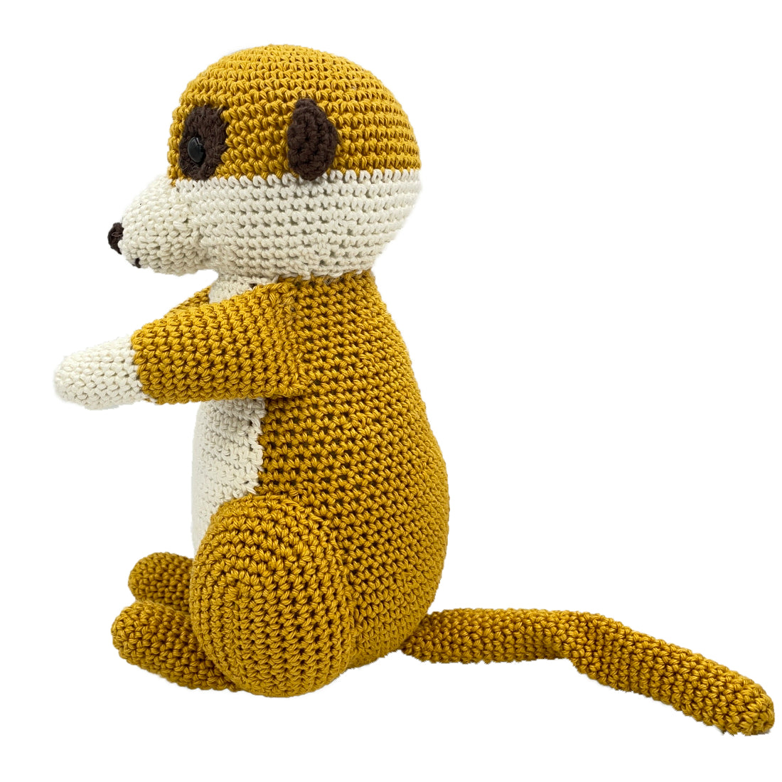Amigurumi pattern meerkat simon side — gemaakt met YarnZoo - Simon de Stokstaart Haakpakket