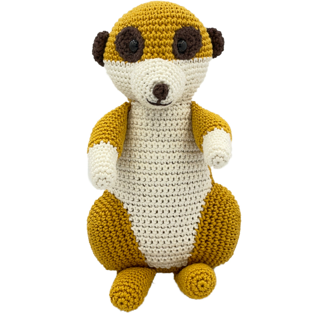 Amigurumi pattern meerkat simon front — gemaakt met YarnZoo - Simon de Stokstaart Haakpakket