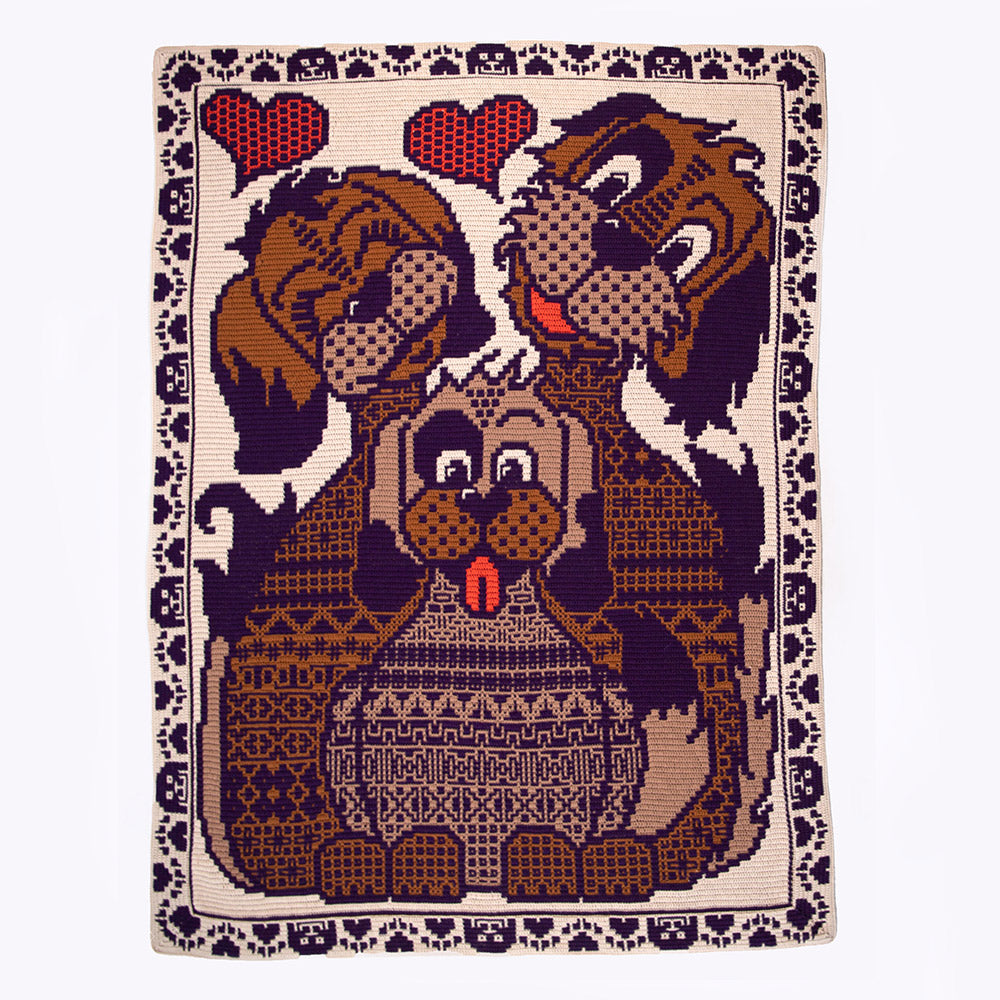 Zen Tangle Dogs Deken Mozaïek en Interlocking Garen en Haakpakket