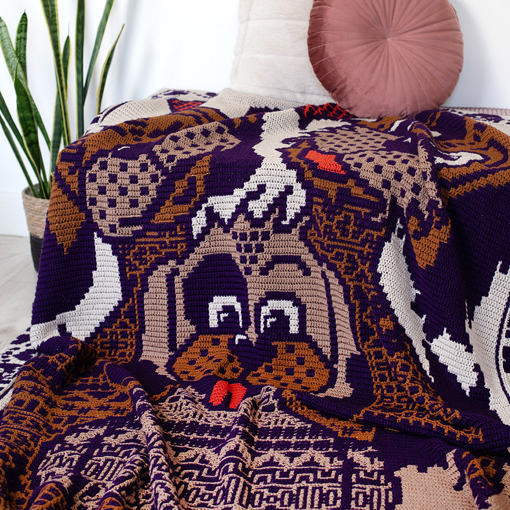 Deken — gemaakt met AdO Crochet - Zen Tangle Dogs Deken Mozaïek Haakpakket - Inclusief Digitaal Patroon (2)
